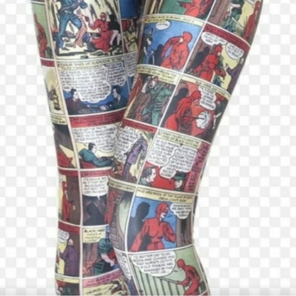 Blackmilk Woman in Red Episode 2 Comic Leggings High-Waisted Full Length Pop Art - Picture 2 of 8
